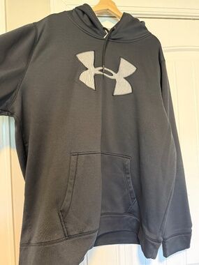 Under Armour Hoodie Men’s 3XL Black ColdGear Loose Fit Big Logo Pullover